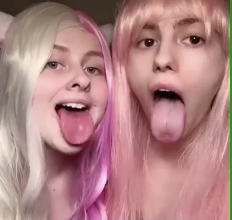 tongues out