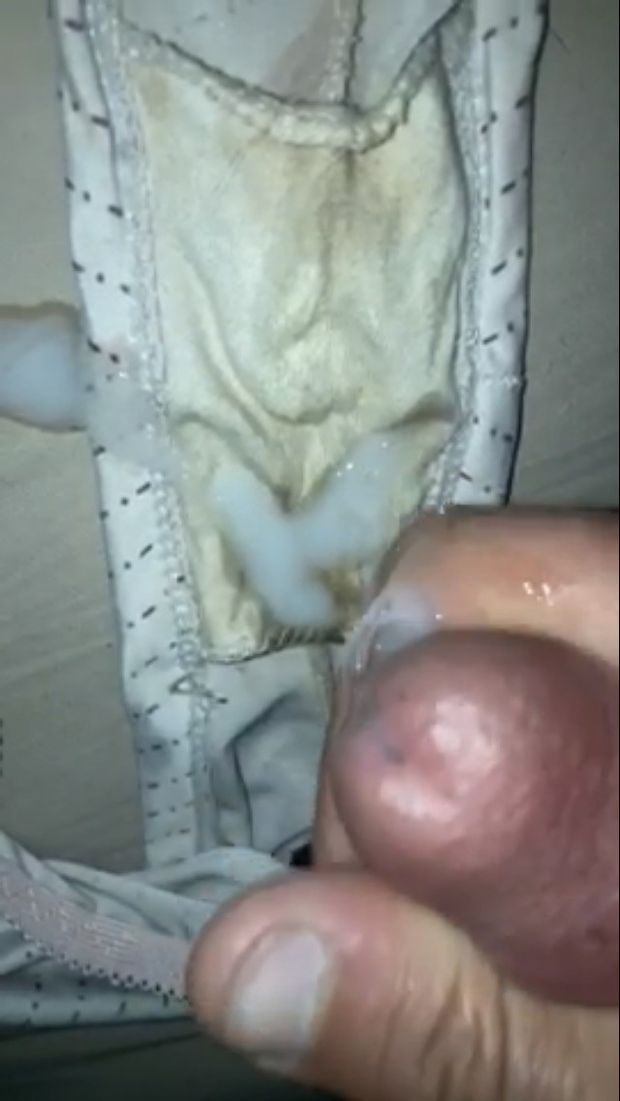 Horny cuck cums on dirty panties