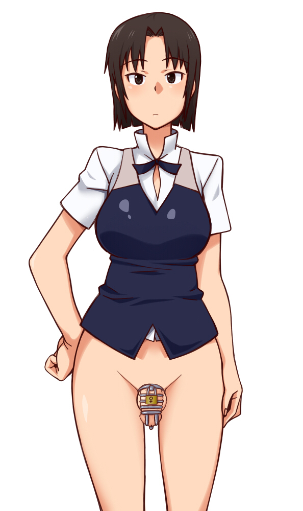 Serious Uniformed, bottomless chaste