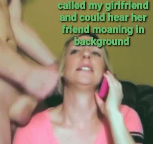 my girlfriend always answers the phone when he cums on her