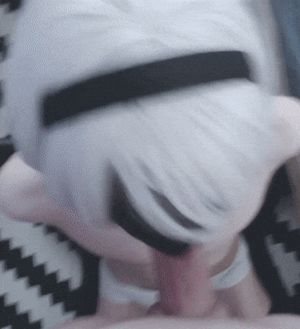 Femboy twink working that thick cock with his lips.