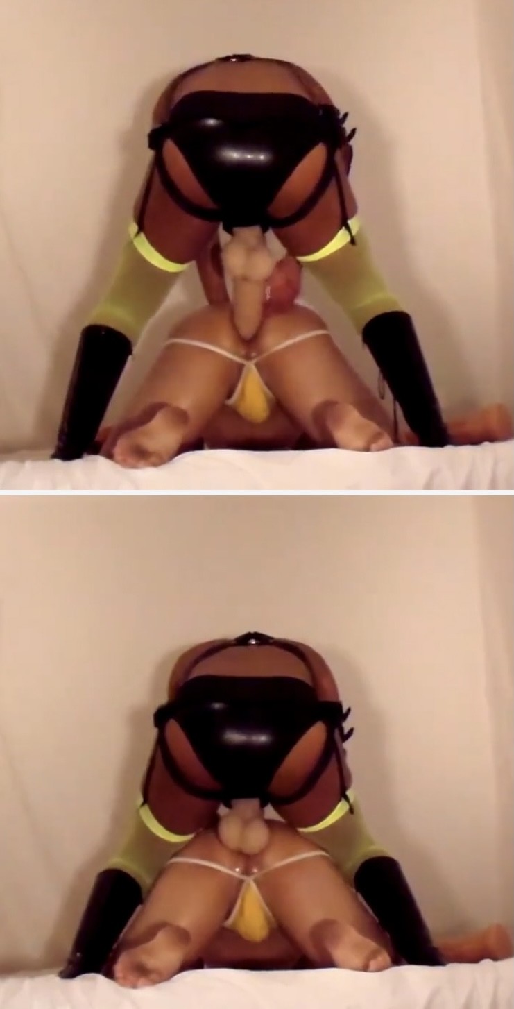 Guy getting fucked with a big strapon