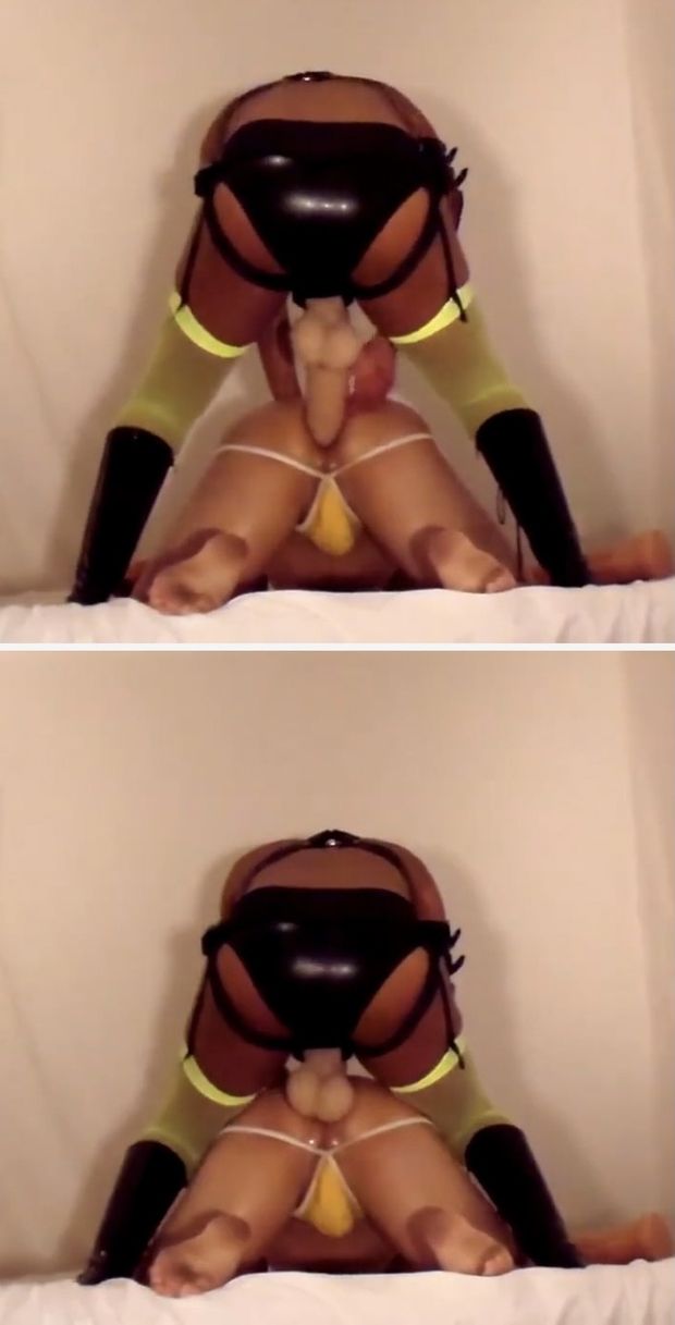 Guy getting fucked with a big strapon