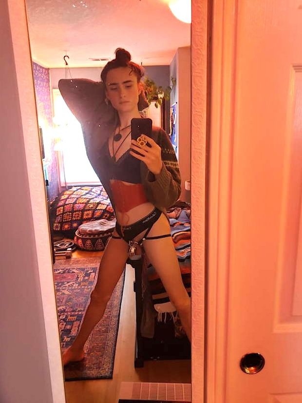 sexy caged sissy