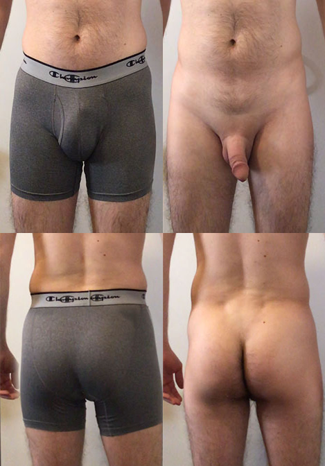 front and back dressed and undressed