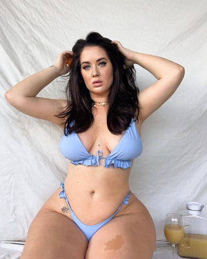 Wide Hips In A Tiny Blue Bikini