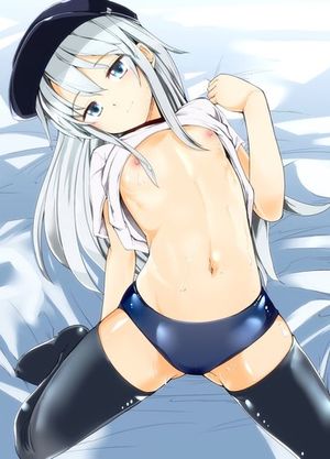 Hibiki Shirt lift (Kantai Collection)