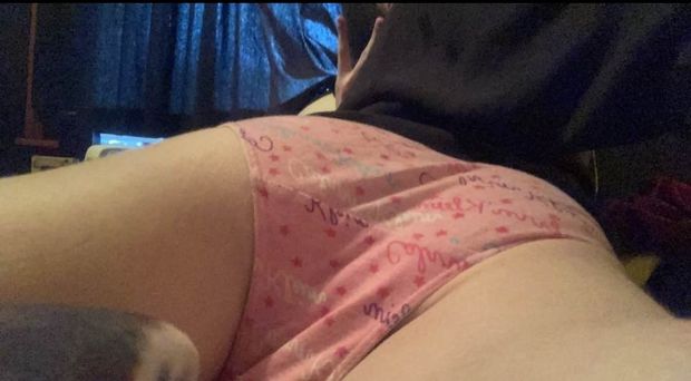 slut sissy showing ass in cute panties