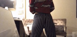 Twerking her ass. Do you like my pants?