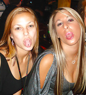 To babes tongues out