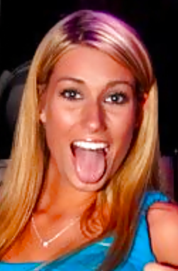 pretty blonde tongue out