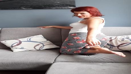 Rose and her beautifull big feet on couch