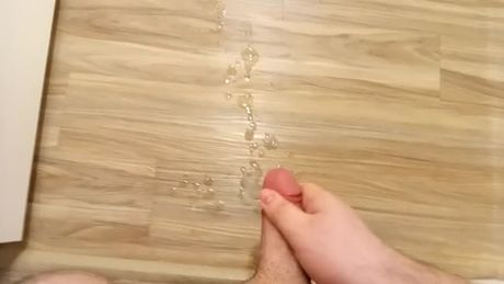 Stroking my cock cumming