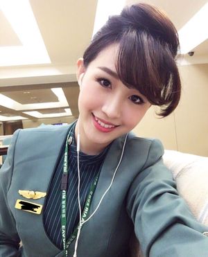 air stewardess selfie
