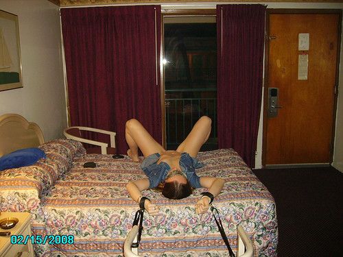 Taking your wife to a Motel, tie her up, open the curtains, and you have free advertisement for her train ride.