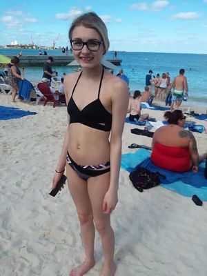 cute petite teen at the beach