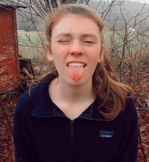 cute tight teen with tongue out