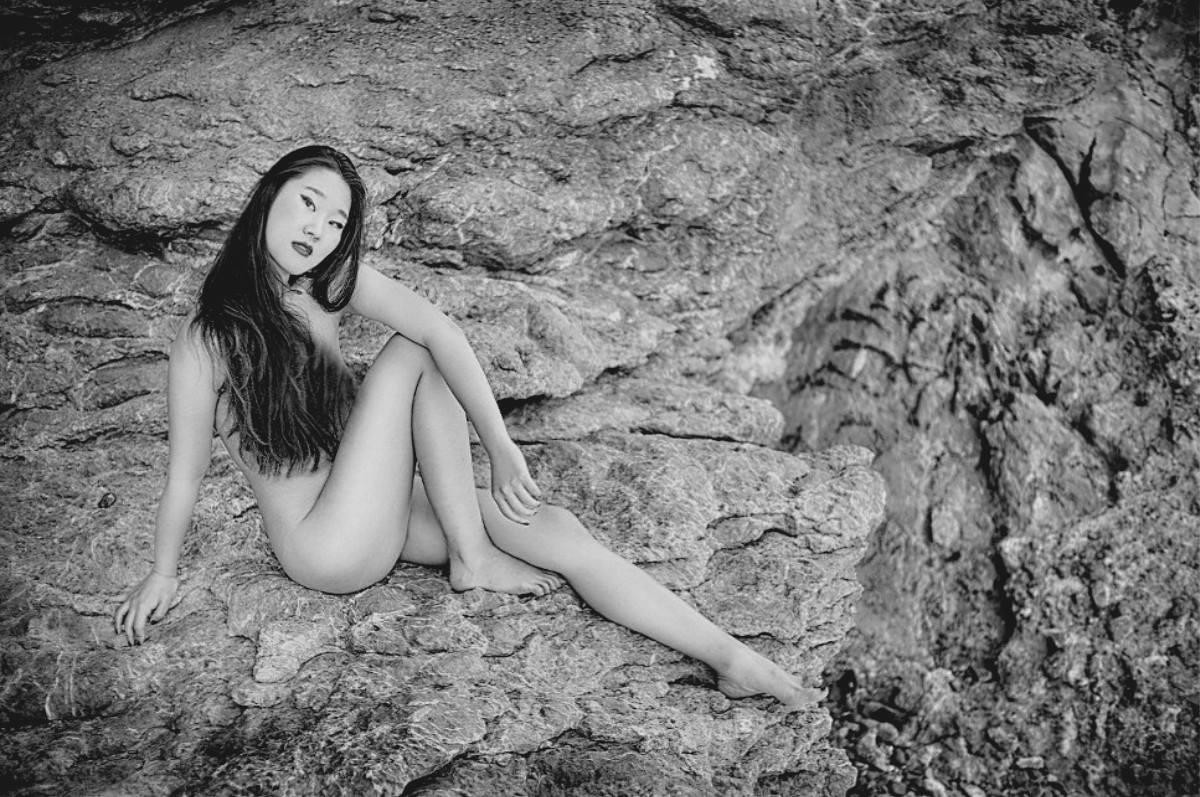 Asian on the rocks