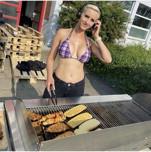 Big tits and grilling
