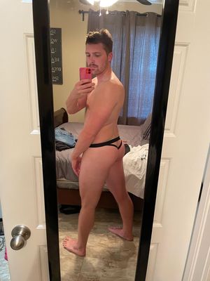 My best friend in a thong