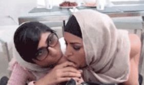 Two horny Muslim sluts Vs one big fat juicy white cock