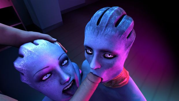 Liara & Samara blowjob