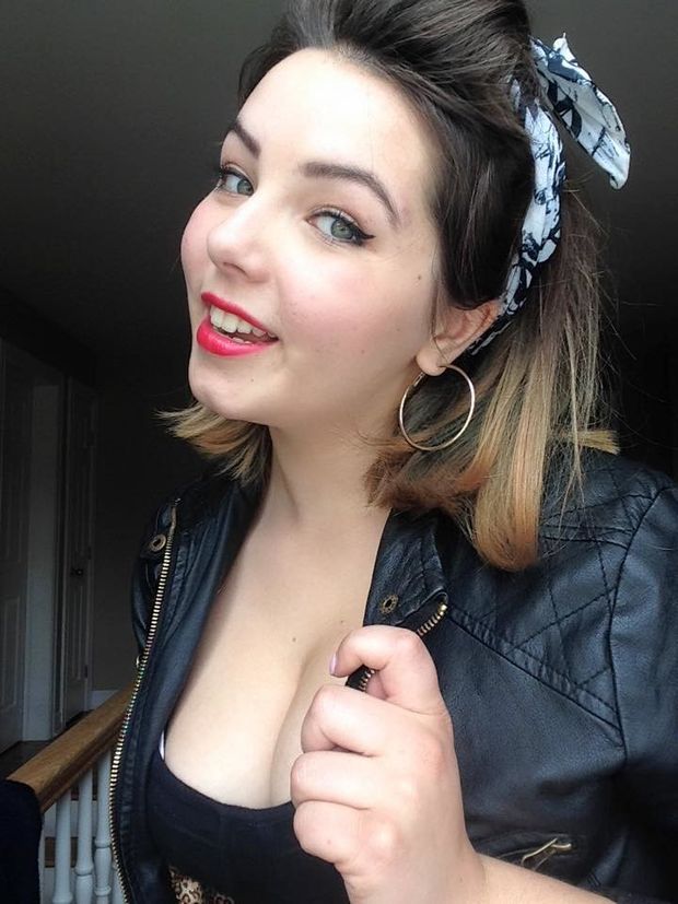 curvy teen slut in leather jacket