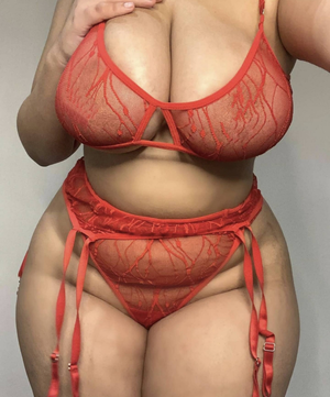 BBW in Red lingerie