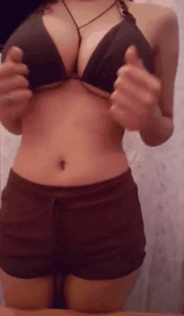 Showing boobs in bathroom