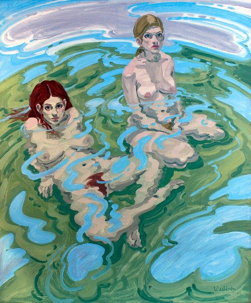 Bush and boobs in water