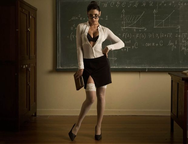 Hot teacher will get your attention one way or the other