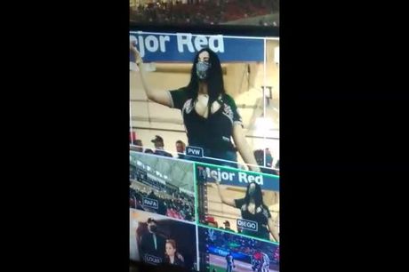 Shw was arrested: This happened in full live broadcast of the game. The woman entered the stadium with a tight neckline and showed her boobs
