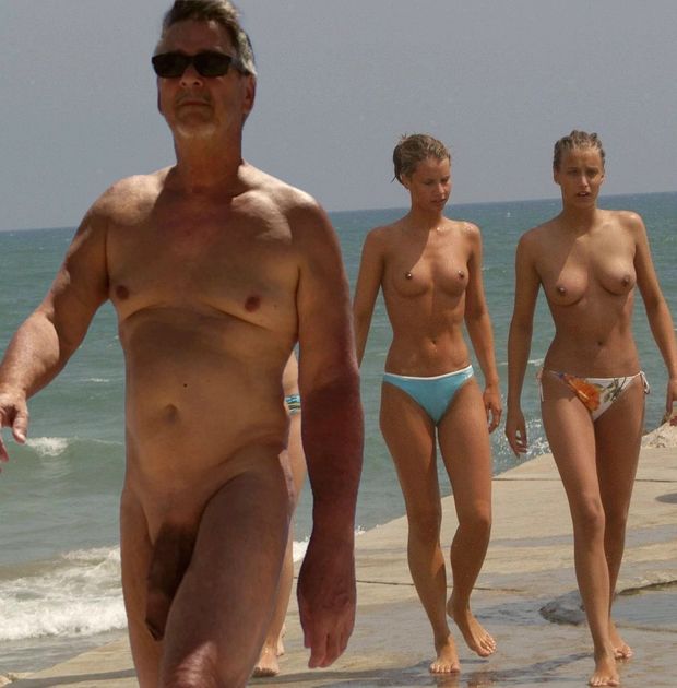 True nudist friends on the beach