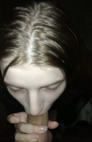 Quick blowjob in entrance hall