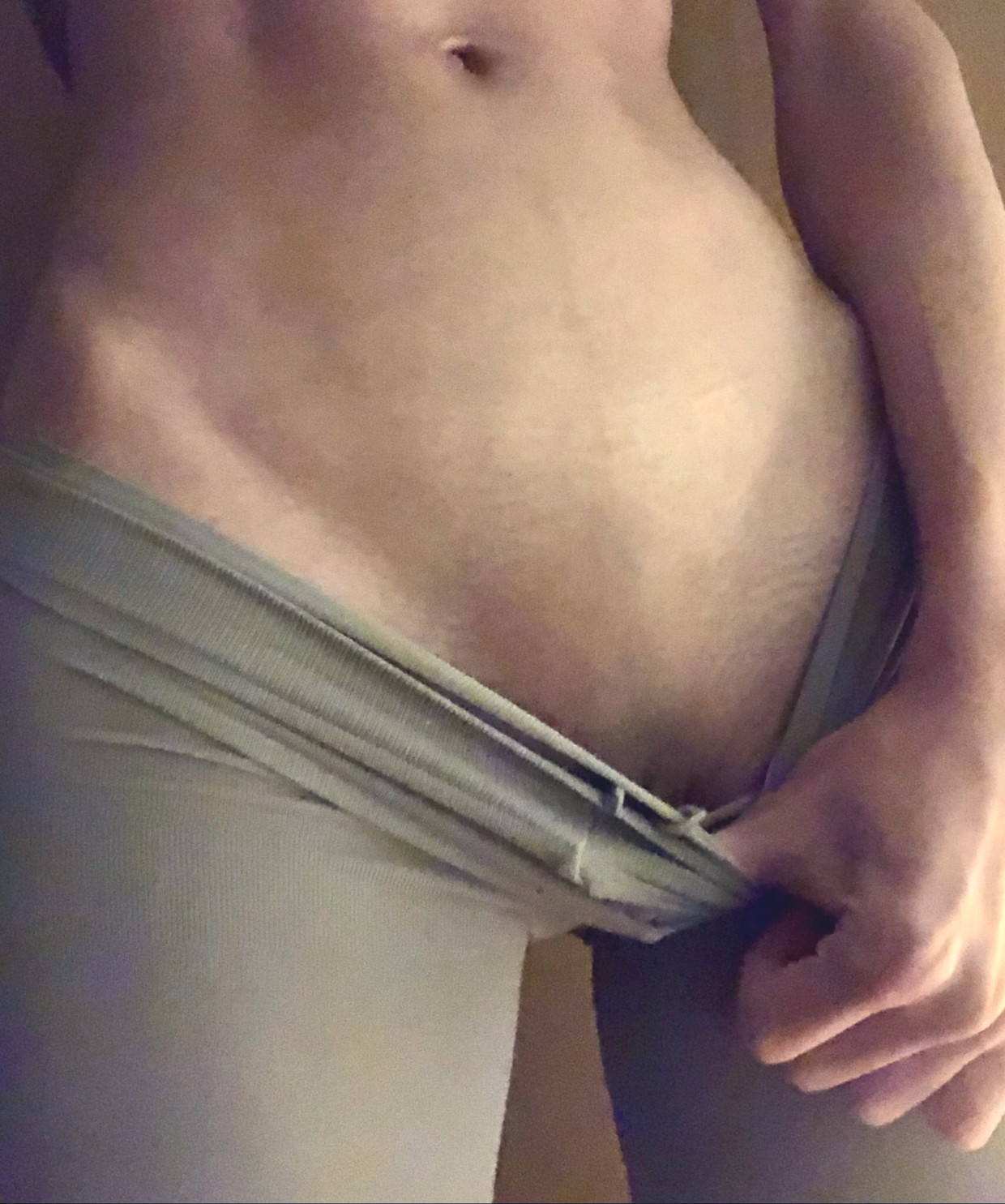 pulling down leggings