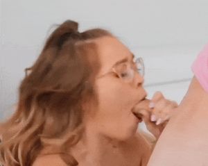 Katie Kush gives a hands-on blowjob