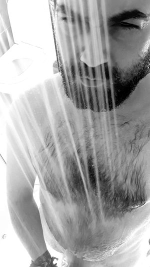 Yours truly. Bearded, big cock man in the shower