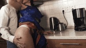 Subordinates promotion party upstairs and his wife is entertaining the boss downstairs