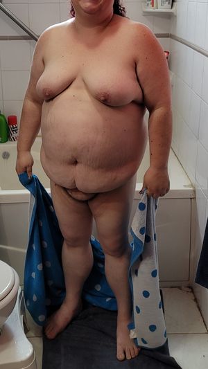 BBW drying off after a shower