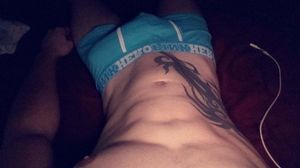 Thick cock hiding in underwear. Abs with tribal tattoo
