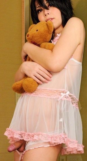 Cute gal in a teddy with a teddy and a cock