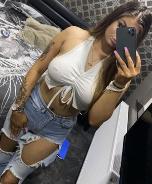 Slutty chav shows her hard pierced nipple off to the world