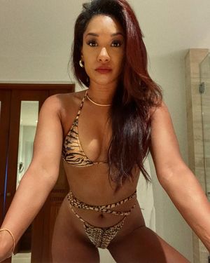 Candice Patton Leopard Print Bkini