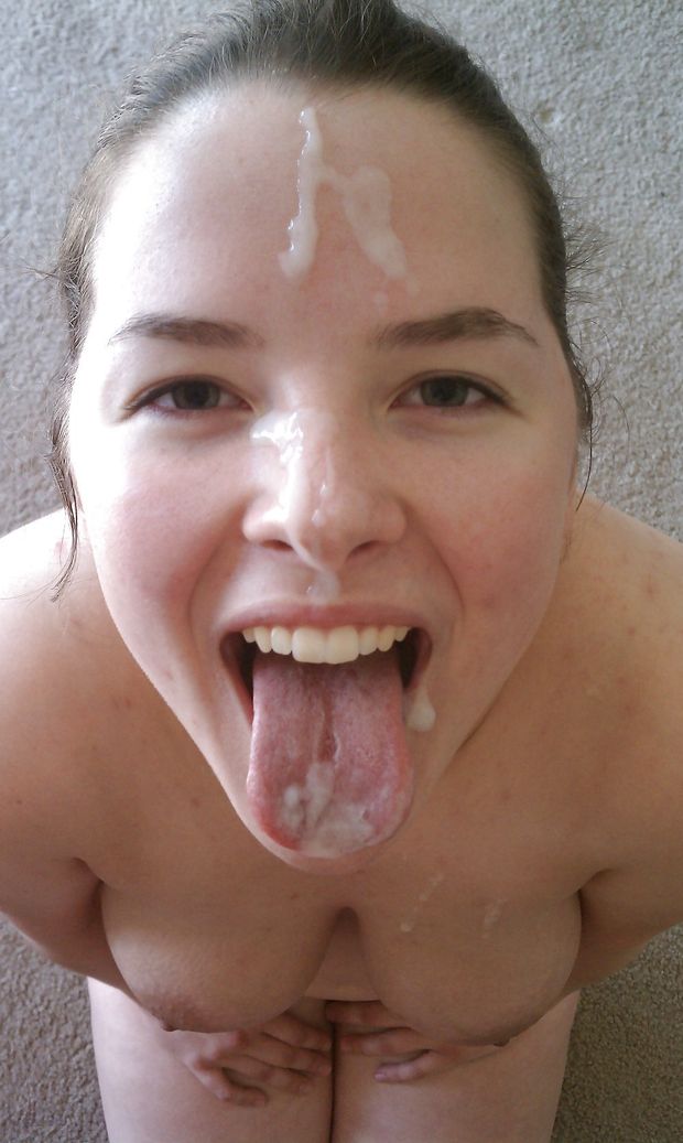 Cum-covered and happy