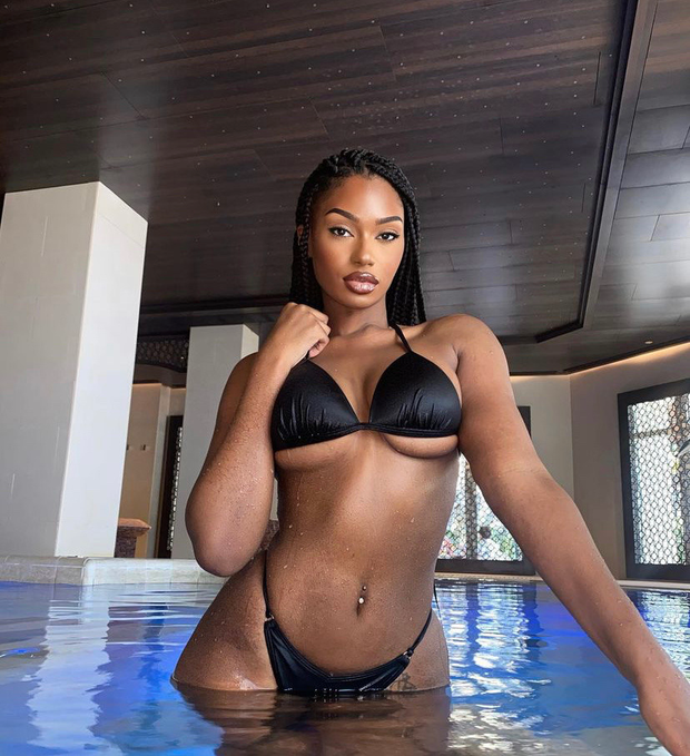 Elinda San in a Black bikini
