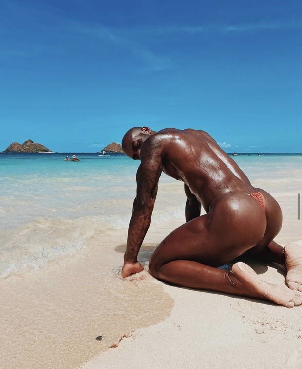 Sexy gay guy in Hello Polly swim bottom
