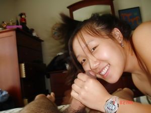 Asian teen having fun