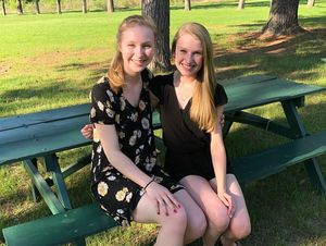 cute blonde teens picnic bench