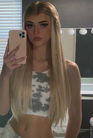 Blonde mirror selfie