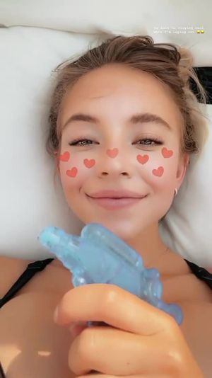 sydney sweeney squirts sexy legs with water gun